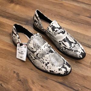 Zara faux snakeskin loafers